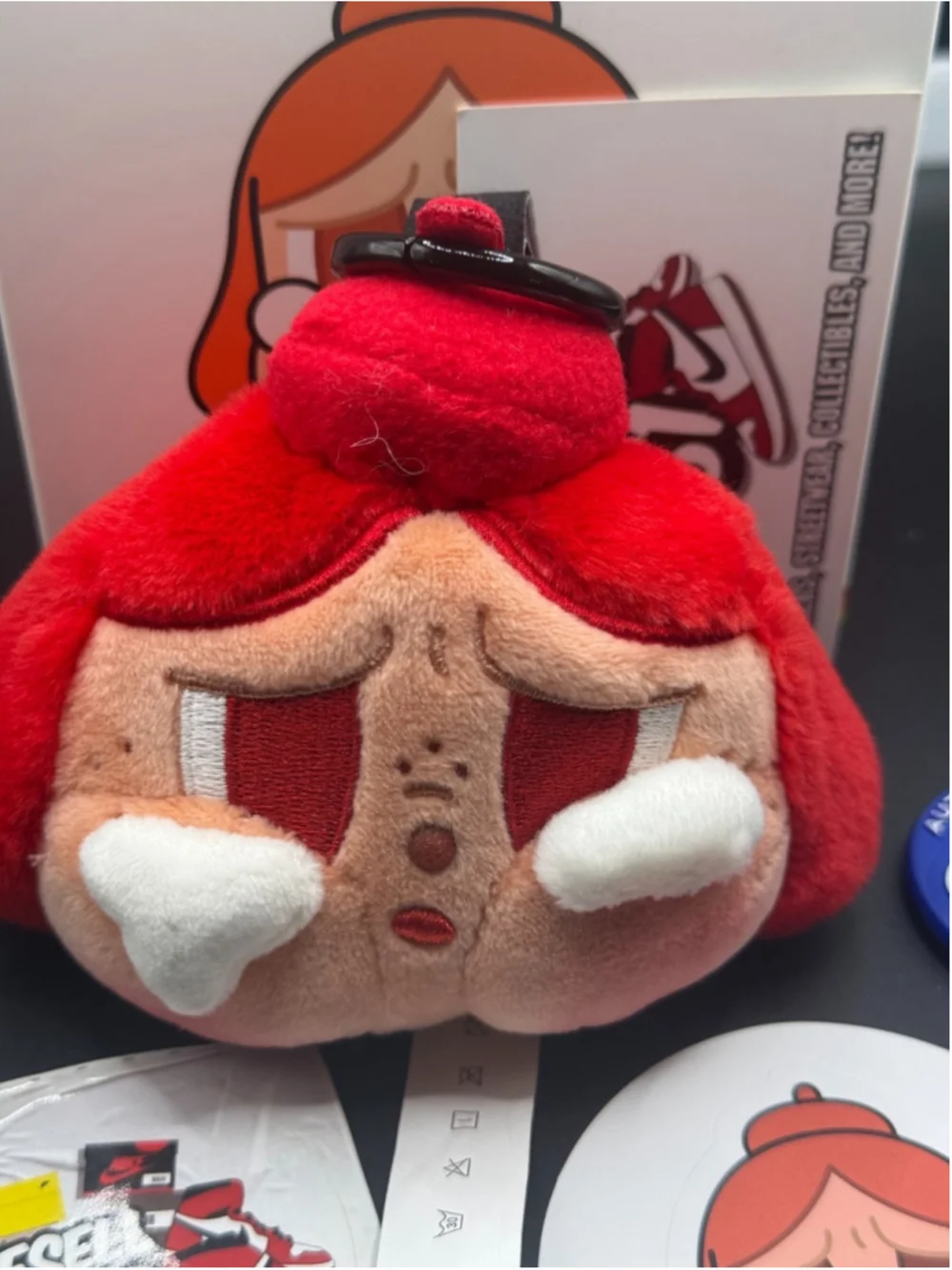 Pop Mart Crybaby Cheer Up Baby Red Plush Pendant Keychain Collectible